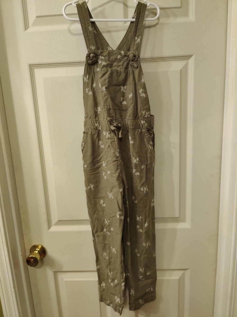 OshKosh B'gosh Olive Green Floral Girls' Overalls